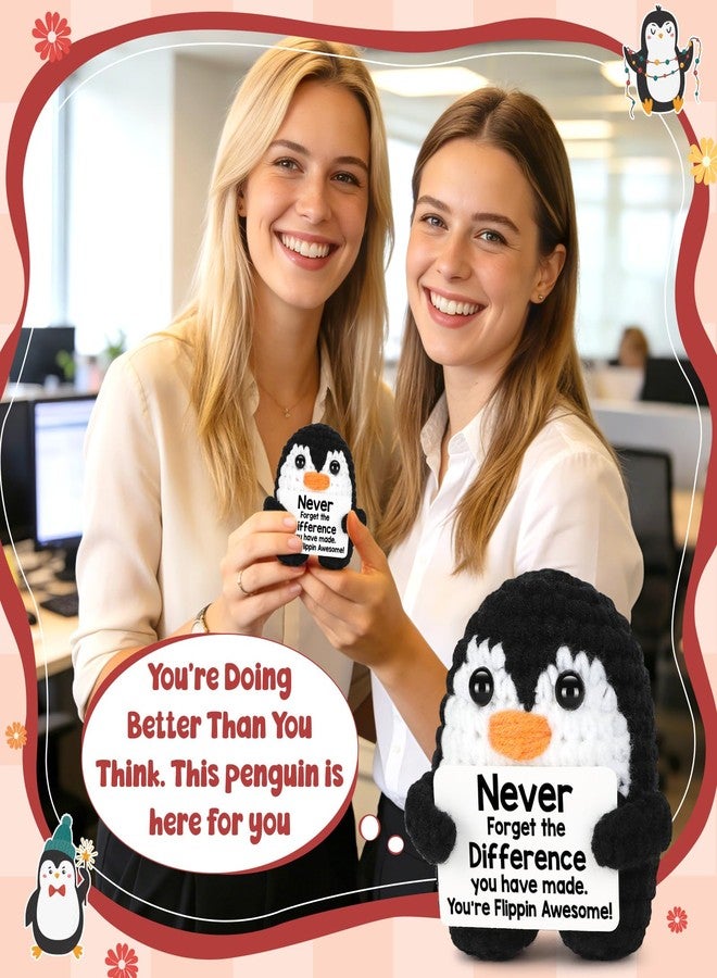 CryCarrot Teacher Appreciation Gifts for Women Men，Thank You Gifts for Teacher Cowokers Friends Nurse Mentor, Handmade Crochet Penguin Present for Teachers Day Going Away Retirement Birthday Funny Reminder - Image 4