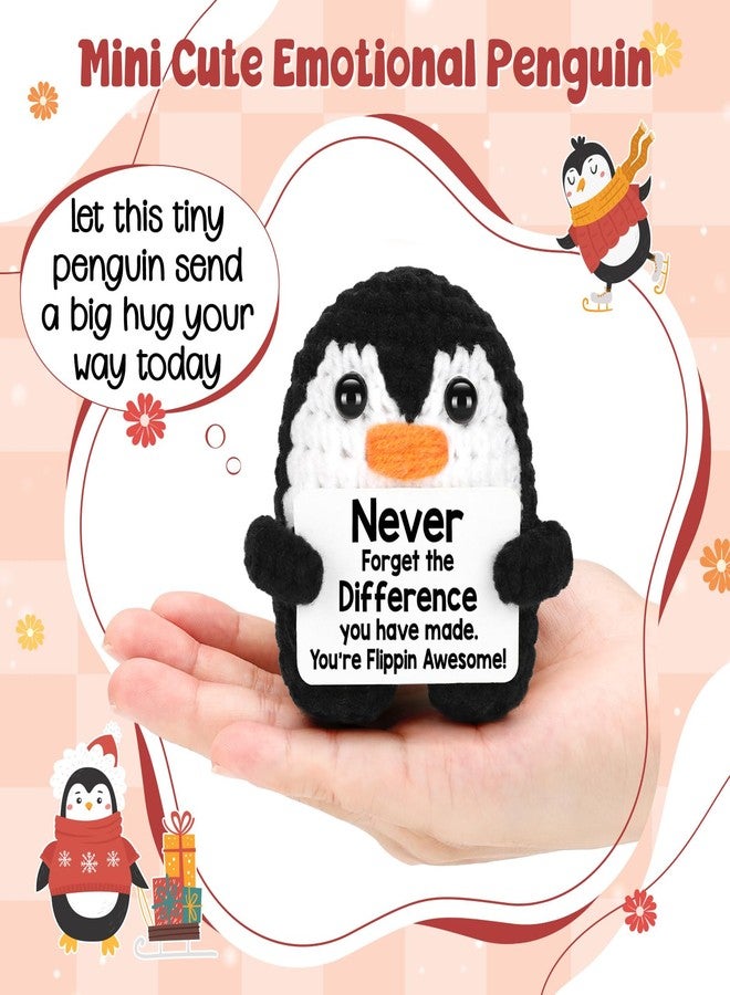 CryCarrot Teacher Appreciation Gifts for Women Men，Thank You Gifts for Teacher Cowokers Friends Nurse Mentor, Handmade Crochet Penguin Present for Teachers Day Going Away Retirement Birthday Funny Reminder - Image 2