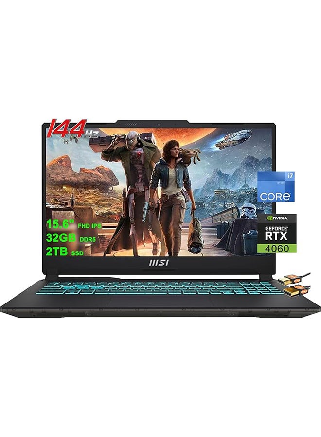 MSI Cyborg 15 Laptop With 15.6-Inch Display, Intel Core i7-12650H Processor/32GB RAM/2TB SSD/8GB GeForce RTX 4060 Graphics/Windows 11 + HDMI Cable English Black english Black - Image 1