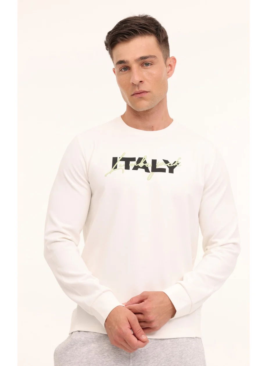 LUMBERJACK Ml Zuhn 16ıtl521 4pr Off White Men's Sweatshirt