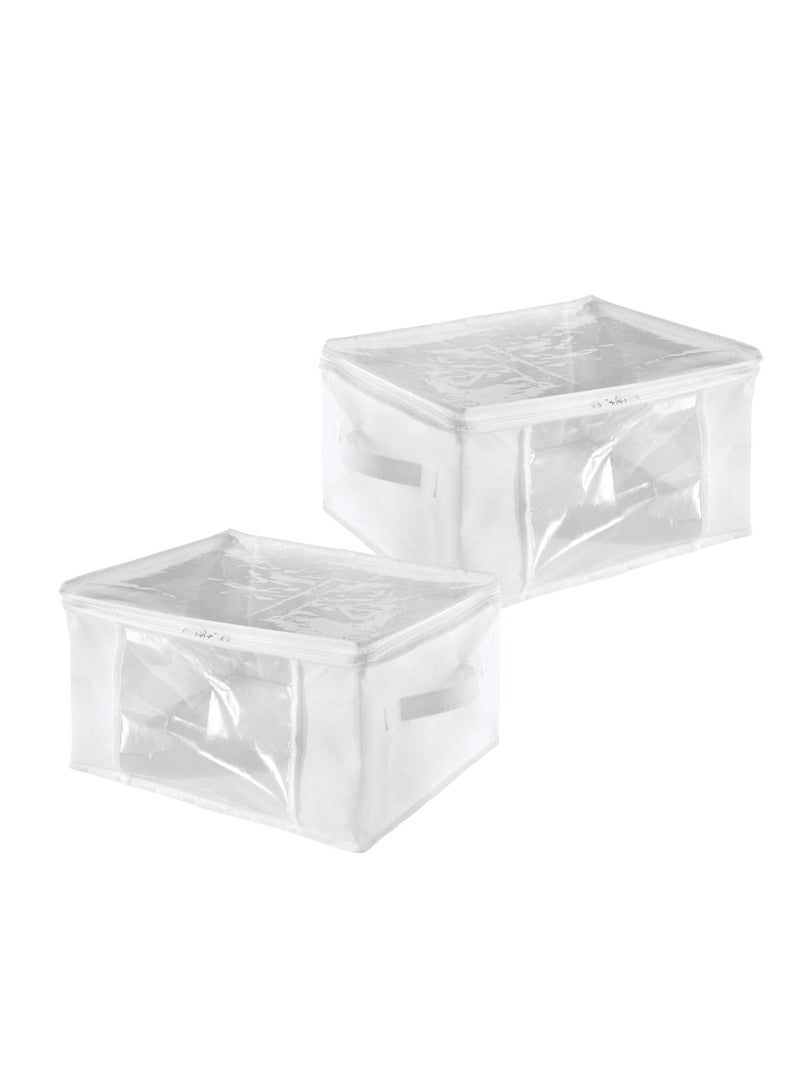 DUNISO 2 Pack Fabric Storage Zipper Bag, 16" X 12" X 8" - Image 4