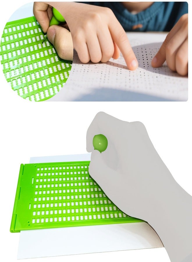MAUJOY Braille Slate & Metal-Tip Stylus Kit - Portable Plastic Writing Slate (9 Lines, 30 Cells) - Fingerboard for Blind, Label Making Tool - Image 3