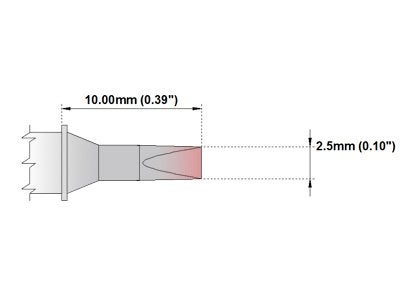 Thermaltronics M7CH175 Chisel 30deg 2.5mm (0.10in) interchangeable for Metcal STTC-136 - Image 2