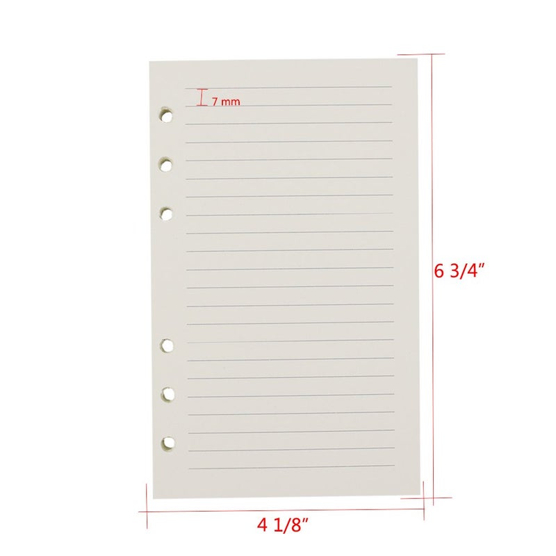 Tofun 6-Ring A6 Binder/Planner Refill Paper, 6 Hole,6 3/4 x 4 1/8 Inches Refillable White Paper for Loose Leaf Binder Notebook Diary Traveler Journal Inserts, 80 Sheets/160 Pages,Lined - Image 3