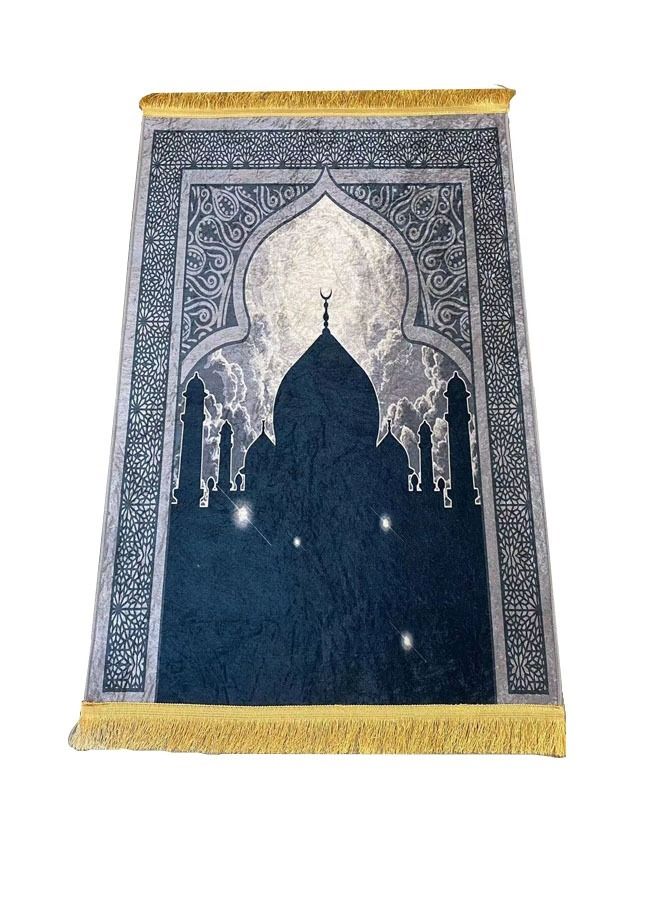 Gold Diamond Fleece Prayer Mat Foldable Prayer Rug 70x120cm