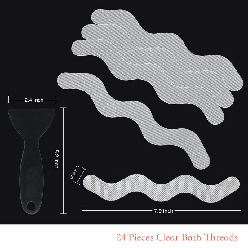 Secopad USA Patented Anti Slip Shower Stickers 24 PCS Safety Bathtub Strips Adhesive Decals with Premium Scraper for Bath Tub Shower Stairs - Image 3