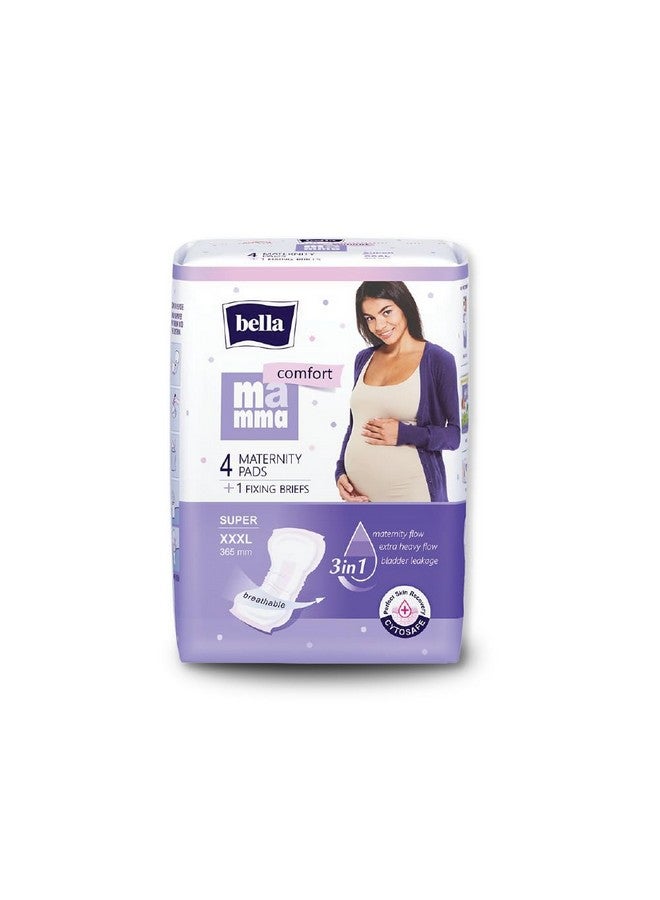 Bella Mamma Comfort Super Maternity Pads | After Delivery For Women | Anatomical Shape | Ultra Absorption | Cytosafe Perfect Skin Recovery | Size Xxxl | 4 Pads + 1 Fixing Briefs - Image 1