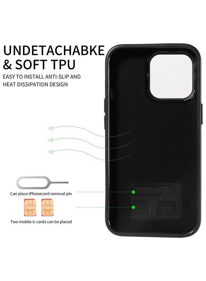 اس-توب جراب لهاتف iPhone 13 Pro مصنوع من جلد العجل مع حامل حلقي وفتحة للبطاقات - Image 3