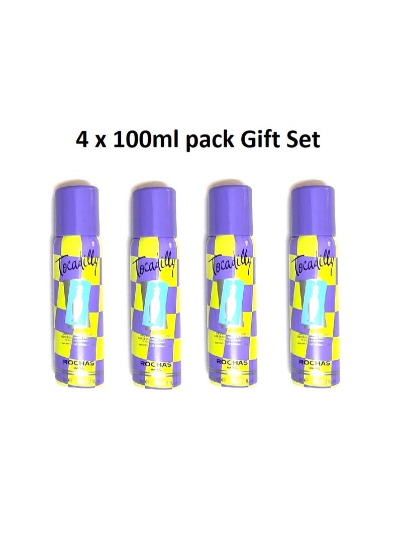 ROCHAS Tocadilly Rochas Body Spray Deodorant 4 x 100ml  pack Original Collection - Image 1