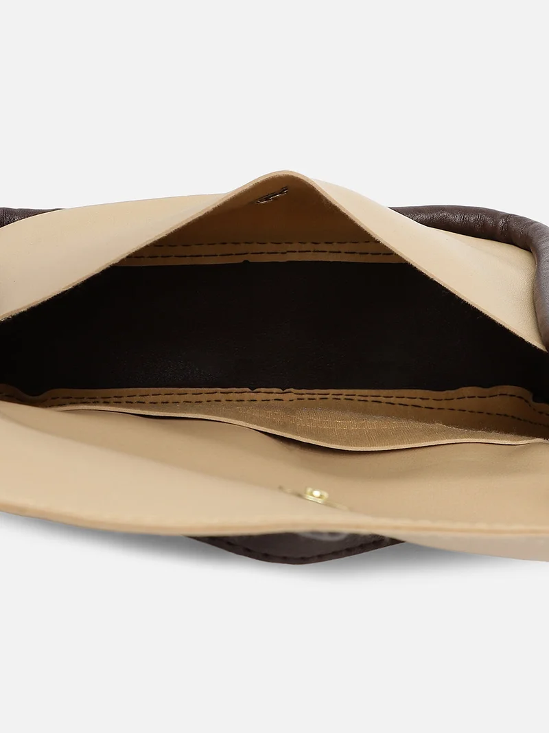 Haute Sauce Beige Solid Vegan Leather Sling Bag