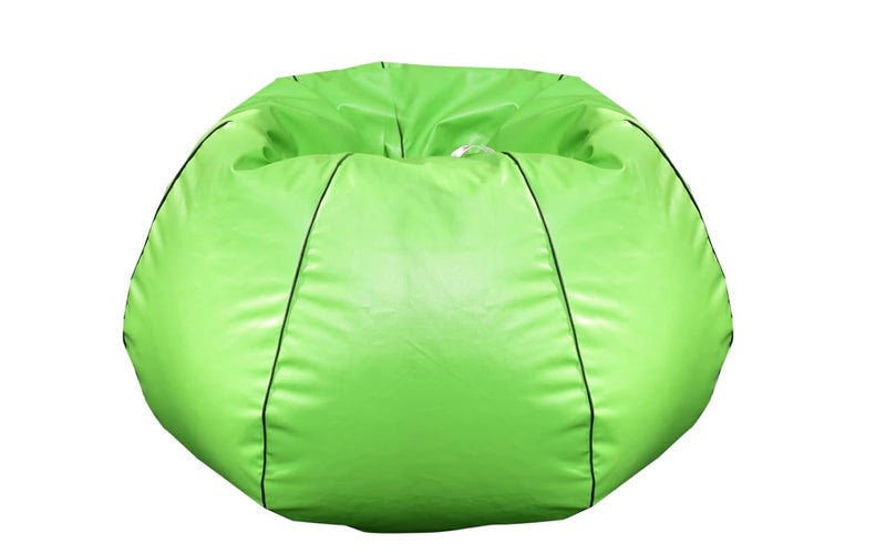King Comfort Faux Leather Pipping Bean Bag Cover Without Beans Lounge Chair Cover for Home Office Bedroom Hall Tear Drop Shape Parrot Green Black Piping XXXXL - Image 3