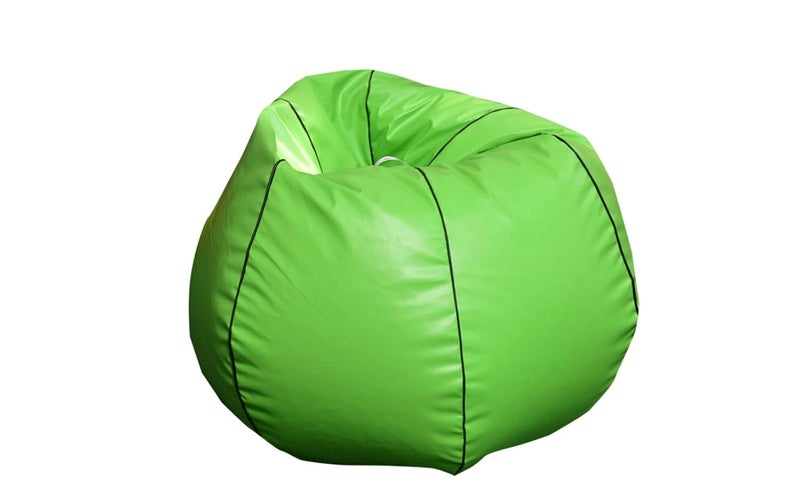 King Comfort Faux Leather Pipping Bean Bag Cover Without Beans Lounge Chair Cover for Home Office Bedroom Hall Tear Drop Shape Parrot Green Black Piping XXXXL - Image 2