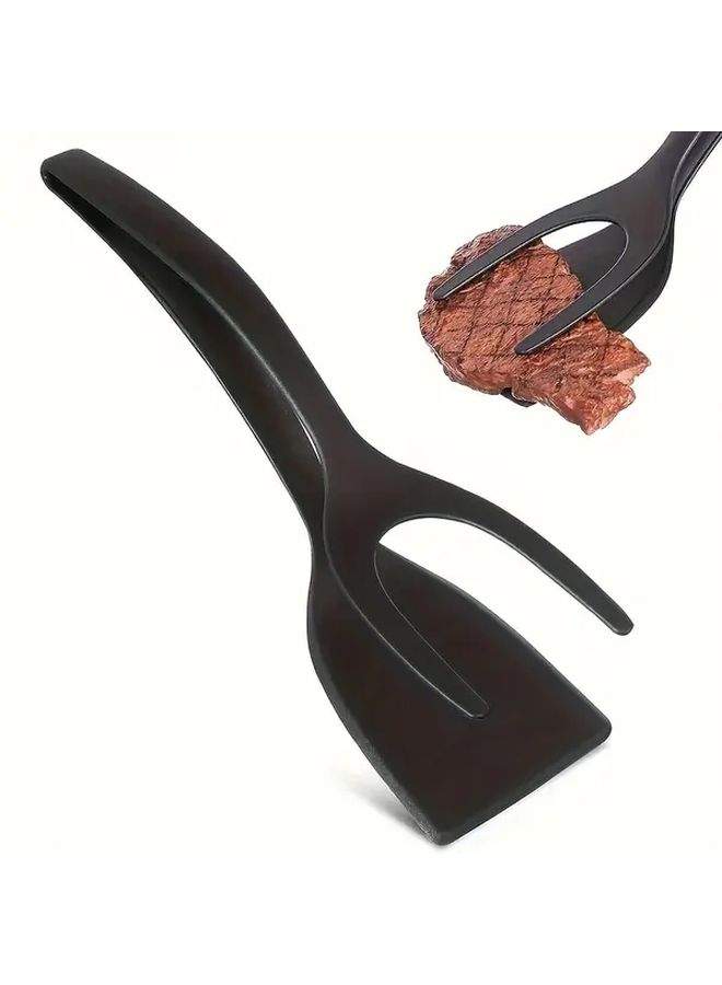 Black 2 In 1 Non Stick Kitchen Shovel Clip For Fish Eggs And Flipping - Image 1