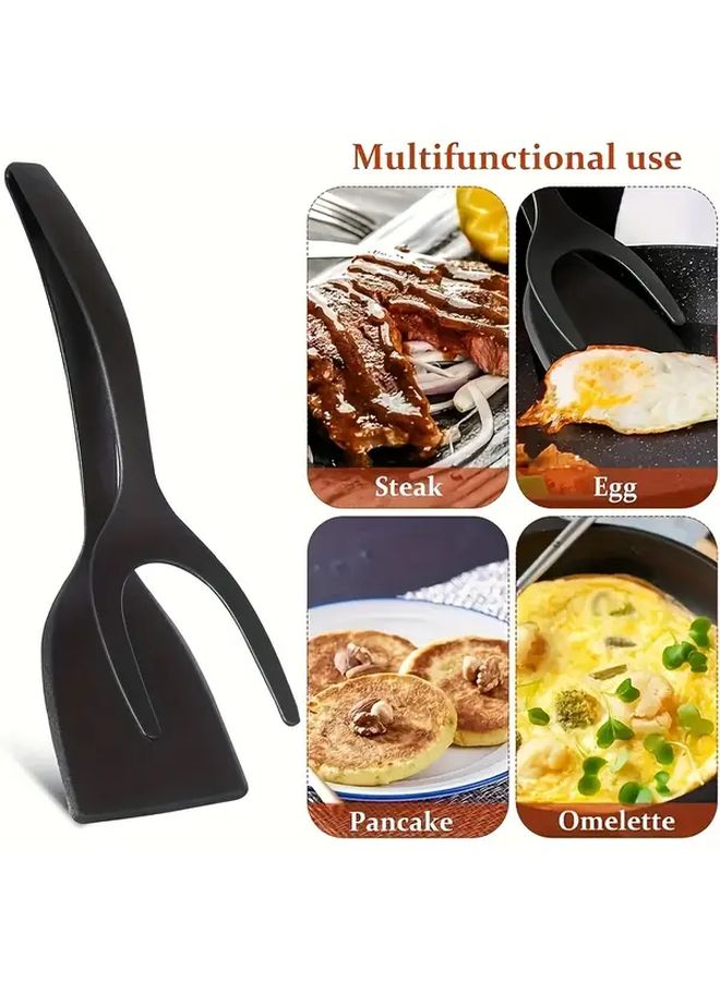 Black 2 In 1 Non Stick Kitchen Shovel Clip For Fish Eggs And Flipping - Image 3