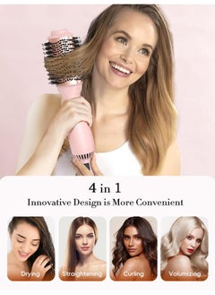 LANDOT Hair Blow Dryer Brush: One-Step Hot Air Brush With 60Mm Oval Barrel - 4 In 1 Hairdryer Styler And Volumizer For Drying Straightening Curling Volumizing Hair Fight Frizz And Add Volume 