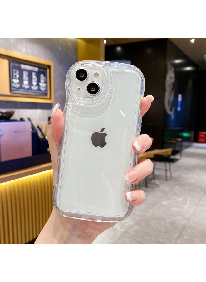NIBEMINENT Wave Air Cushion Protective TPU Case Cover For iPhone 15 Pro Max, Transparent Color