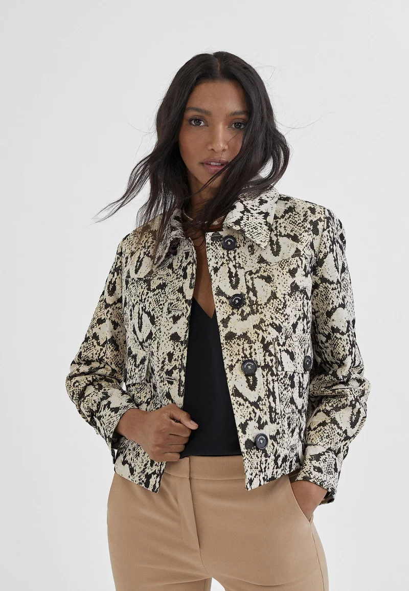 Lola Casademunt Short snakeskin print jacket