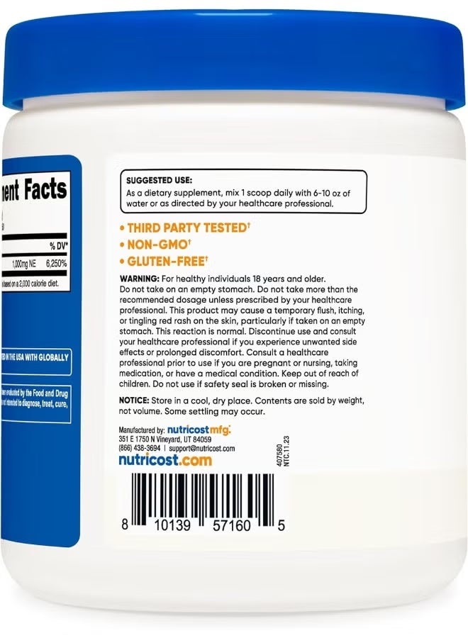 Nutricost, نياسين، بدون نكهة، 8.9 أونصة (250 جم) - Image 5