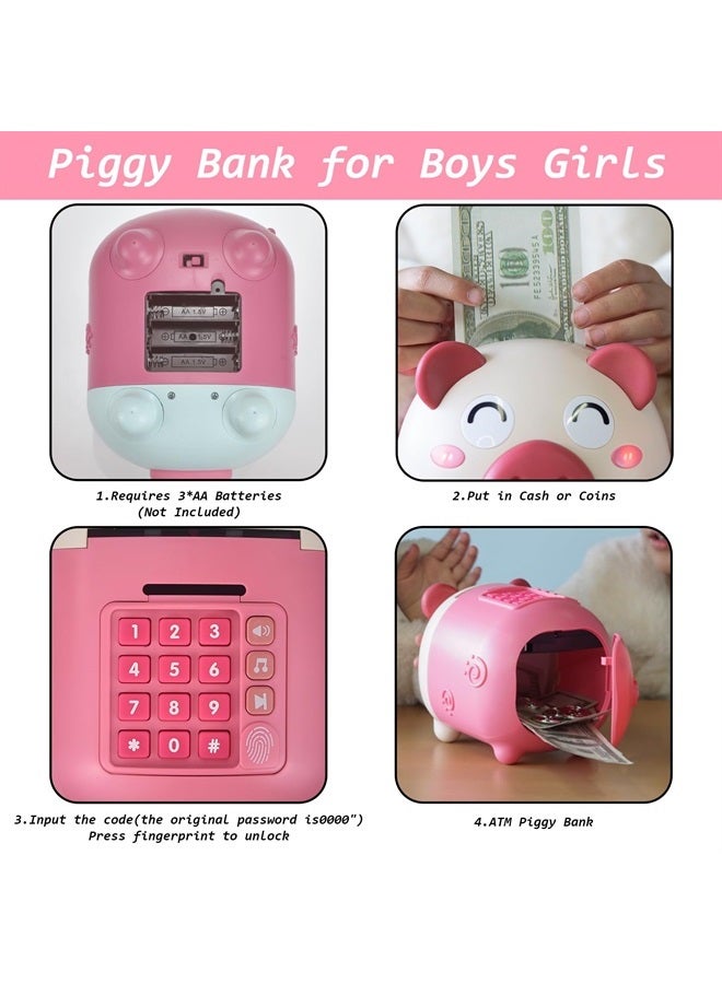 Kids Toys for 3 4 5 6 7 8 Year Old Girls, Piggy Banks Toy for 8-12 Year Old Girls Boys Birthday Gifts Toy Gifts for Kids Coin ATM Electronic Piggy Banks Toys Great Christmas Ldeas for Kids, Age 3-12