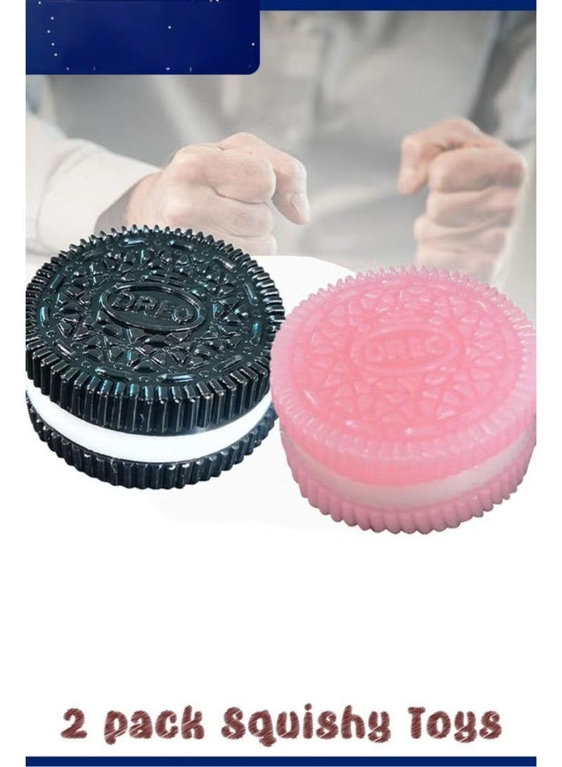 Bukela 2PCS Squishy Biscuit Stress Relief Toy, Pinch Decompression Toy, Realistic Sandwich Design for Anxiety and Relaxation, Perfect Desk Accessory and Fun Fidget Toy for Adults, Ideal for Stress Relief - Image 1