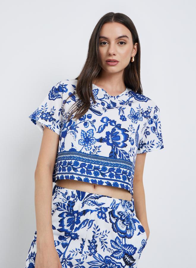 تايك تو طقم بلوزة وبنطلون بطبعة زهور شاملة - Image 3