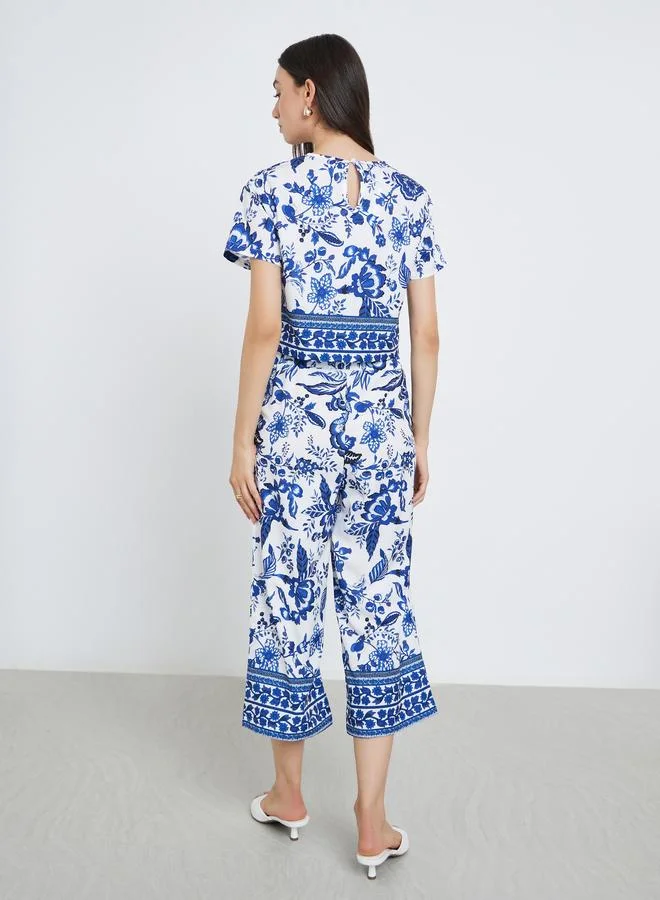 Take Two Take Two Allover Floral Printed Tops And Loose Pants Set
