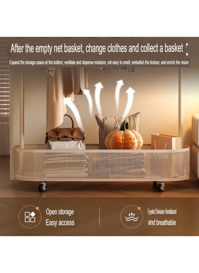 NKX Wind Coat Hanger Floor Rack and Cloth Basket With Wheel 100 CM  - Image 3