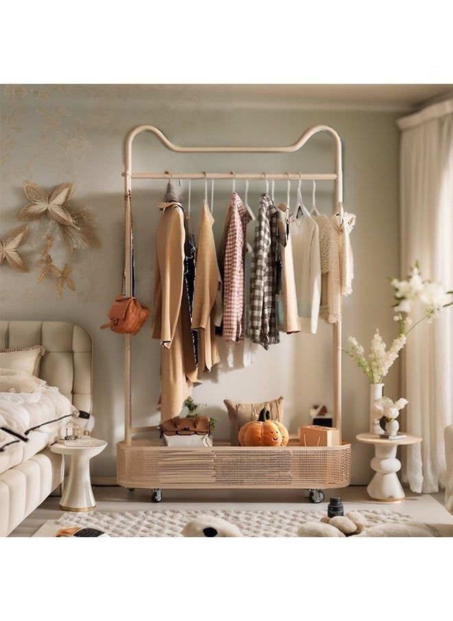 NKX Wind Coat Hanger Floor Rack and Cloth Basket With Wheel 100 CM  - Image 2