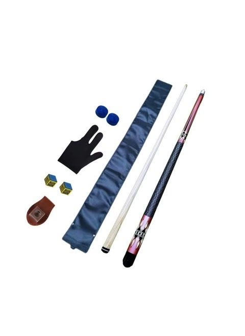 Laxmi Ganesh Billiard Red American Pool Cue in 12mm Tip Size with Cue Cover Glove Chalk Holder 2 Pcs Chalk and Tip