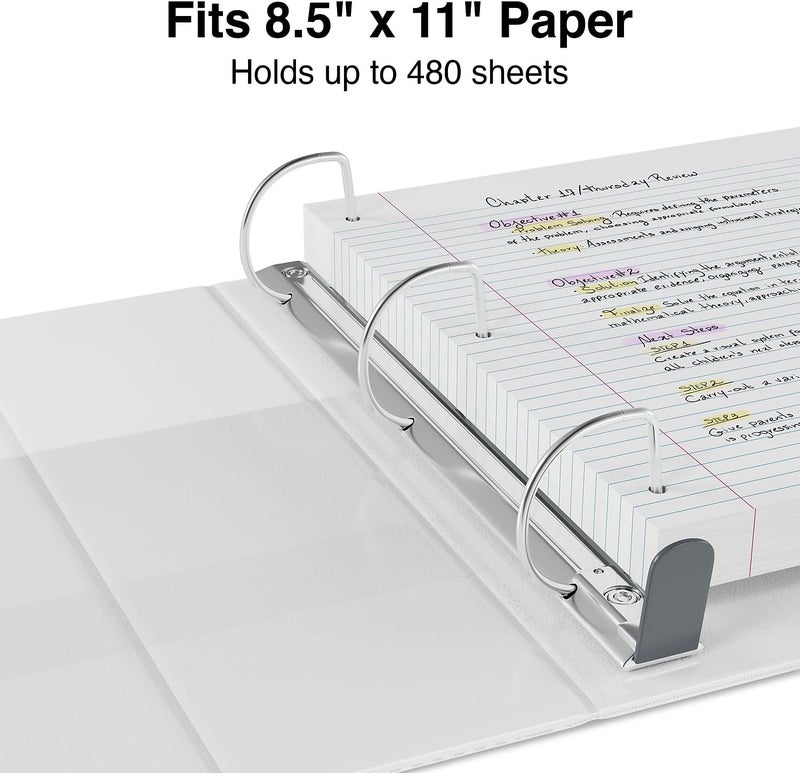 Staples Heavy Duty 2-Inch 3-Ring View Binder White - Image 3