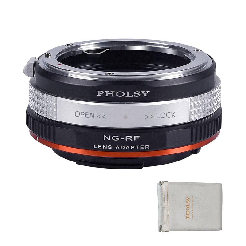 PHOLSY Lens Mount Adapter for Nikkor G/F/AI/AIS/D/AF-S Lens Compatible with Nikon F (G-Type) Lens to Canon EOS R Mount Camera Body, Lens Adapter with Aperture Control Ring - Image 1