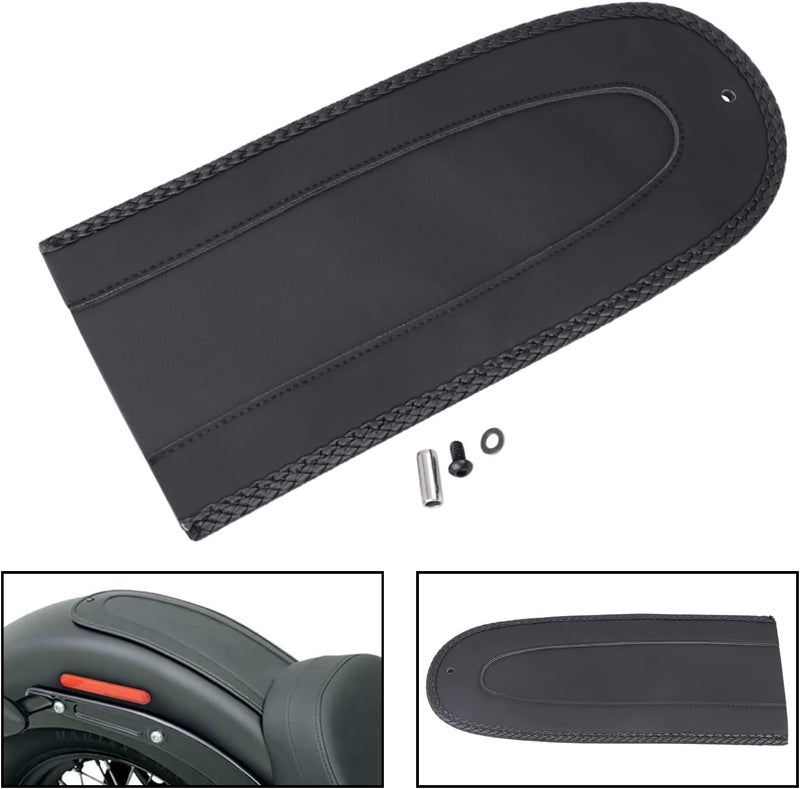 XMMT Rear Fender Bib Black Leather Solo Seat Cover for Harley Fat Boy Softail Heritage Classic Slim Sport Glide - Image 2