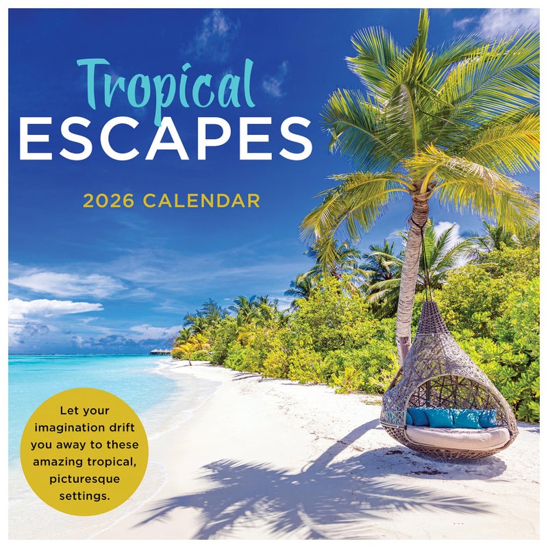 TF Publishing 2026 Tropical Escapes Wall Calendar - Large Grids for Appointments and Scheduling - Vertical Monthly Wall Calendar 2026 w/Premium Gloss Paper for Home and Office Organization - 12x12in - Image 1