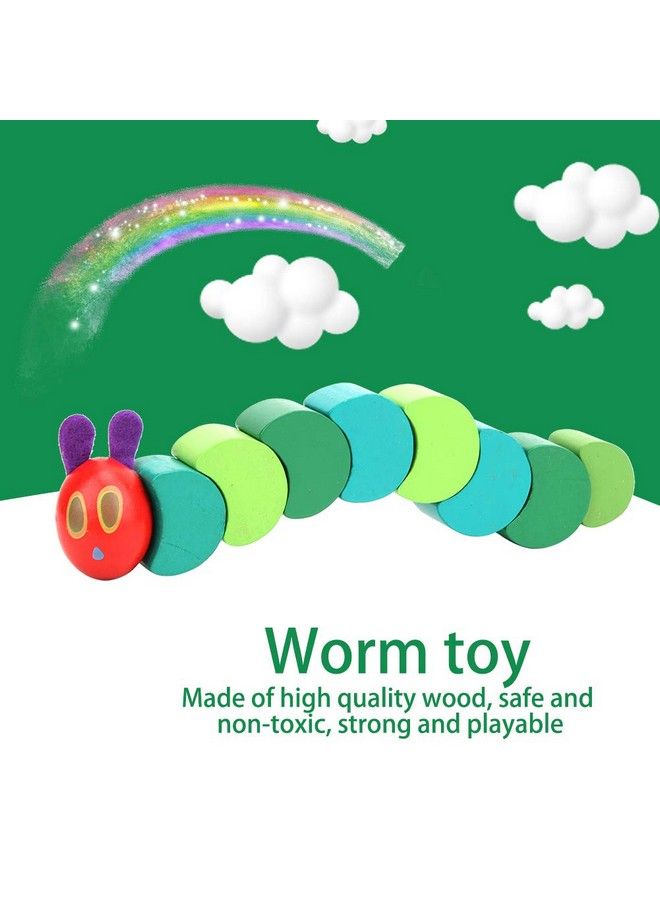 Tnfeeon 5Packs Kids Wooden Wiggly Caterpillar Worm Toys Sensory Wood Bead Jointed Worm Toys For Children Baby Boys Girls Unisex - Image 3