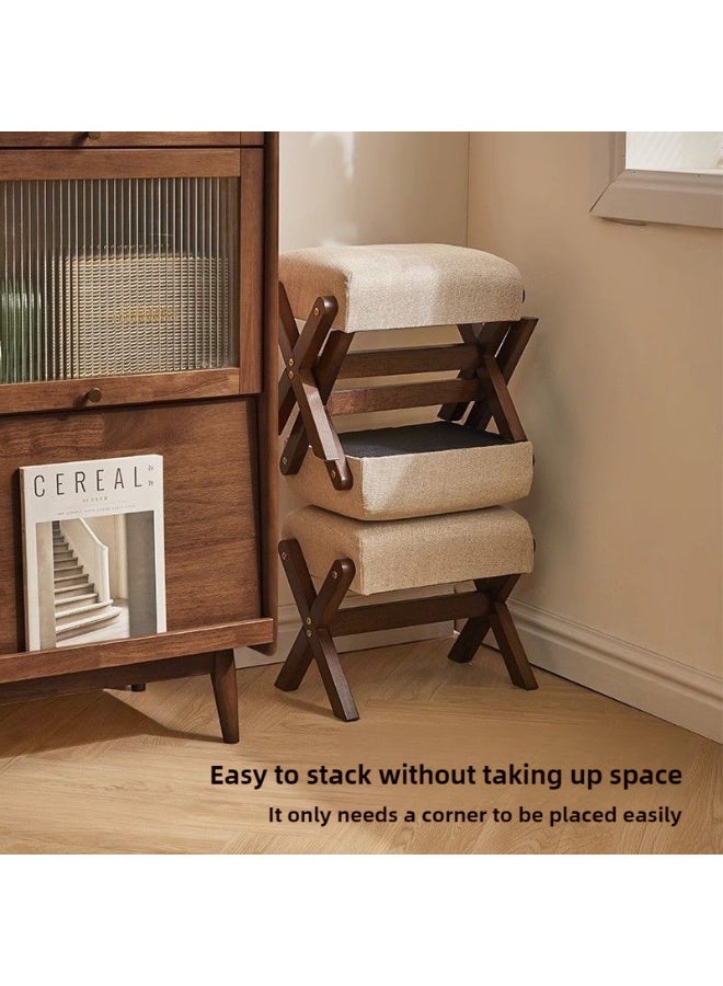 مقعد تغيير الأحذية من الخشب الصلب، مقعد منخفض لتغيير الأحذية، مناسب لمدخل المنزل، طاولة قهوة لغرفة المعيشة، مقعد أريكة (الحجم: 32*26*27 سم) - Image 5