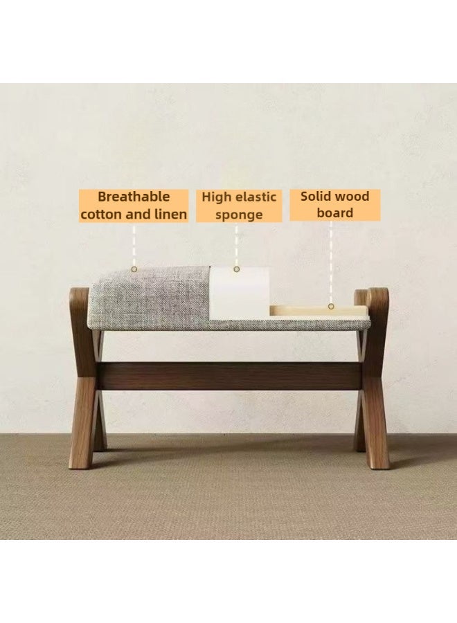 مقعد تغيير الأحذية من الخشب الصلب، مقعد منخفض لتغيير الأحذية، مناسب لمدخل المنزل، طاولة قهوة لغرفة المعيشة، مقعد أريكة (الحجم: 32*26*27 سم) - Image 2