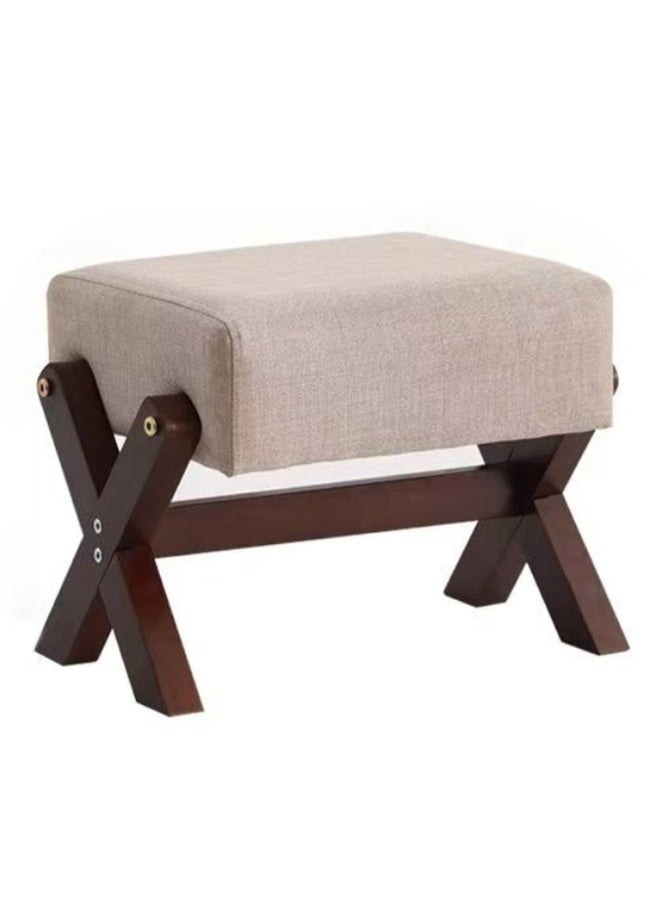 مقعد تغيير الأحذية من الخشب الصلب، مقعد منخفض لتغيير الأحذية، مناسب لمدخل المنزل، طاولة قهوة لغرفة المعيشة، مقعد أريكة (الحجم: 32*26*27 سم) - Image 1