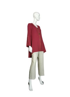 Cherry Vintage Pink Tent Styled Tunic With Bell Shaped Sleeve By Sanaa Kayum