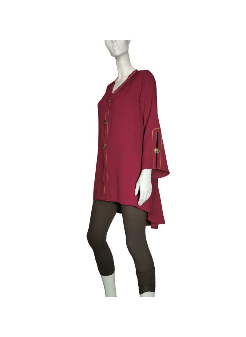 Sana'a Kayum - Cherry Vintage Pink Tent Styled Tunic With Bell Shaped Sleeve By Sanaa Kayum - Image 1