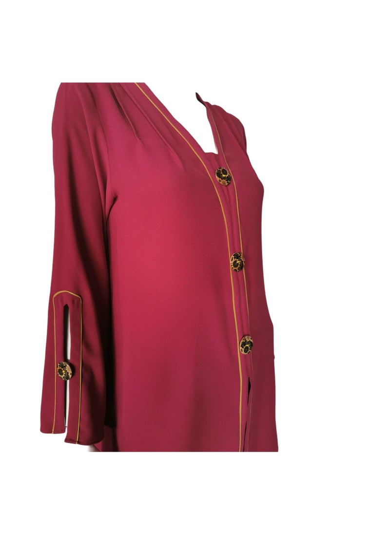 Sana'a Kayum - Cherry Vintage Pink Tent Styled Tunic With Bell Shaped Sleeve By Sanaa Kayum - Image 1
