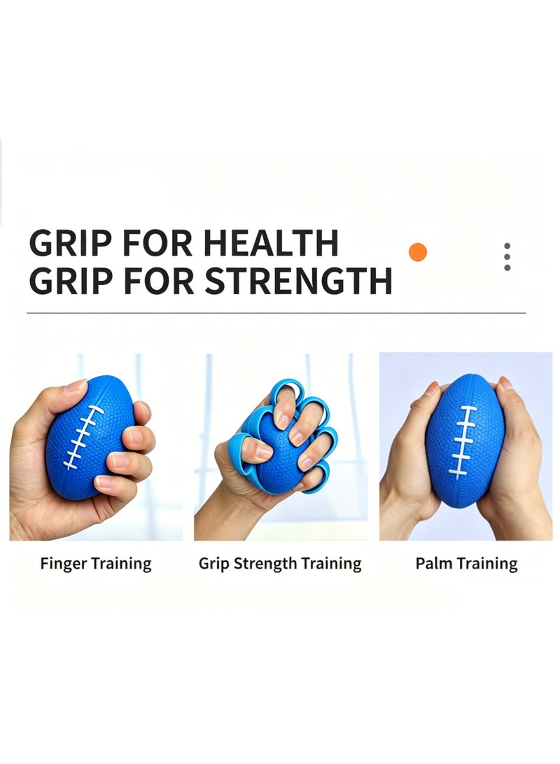LuckSa Hand Grip Strengthener, Finger Exerciser Ball and Hand Exercisers for Strength, Grip Strengthening, Improve Flexibility, Hand Therapy Ball for Hand Cramps and Recovery Blue - Image 2