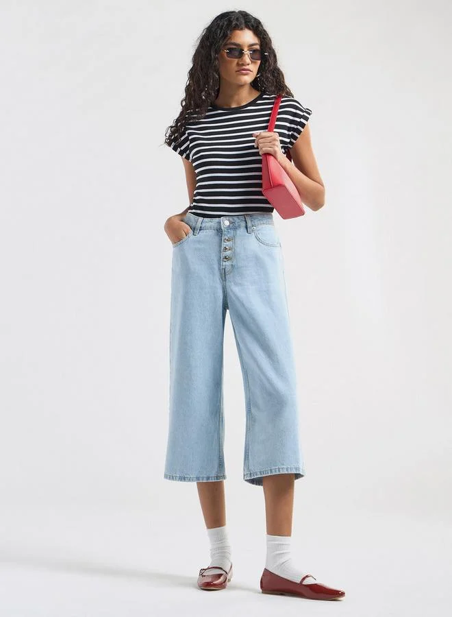 سبلاش فيڤ بودي سوت بياقة ضيقة مخطّط وأكمام ممتدة