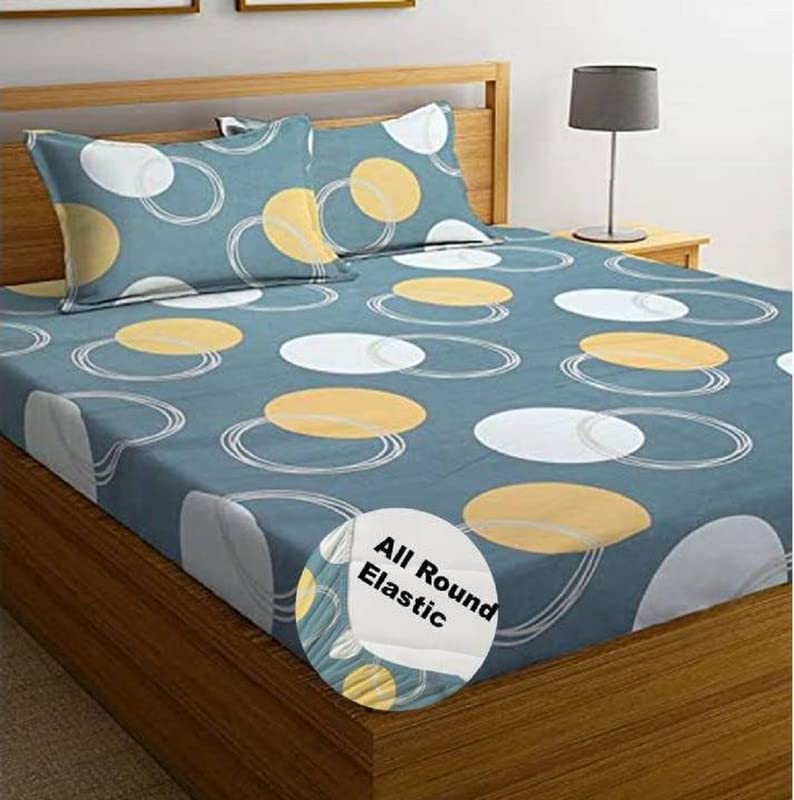 BSB HOME All-Season Printed Super Soft Light Weight 4 Pcs Bedding Set 1 King Size Elastic Fitted Bedsheet 2 Pillow Covers Along with Comforter-Ac Blanket/Quilt-King,220 GSM|Grey & White,Cotton,180 Tc - Image 3