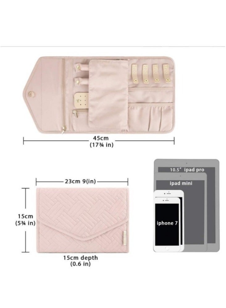 Captaintech Fur Jewelry Storage Roll, Travel Folding Portable Jewelry Bag, Earrings Earrings Jewelry Storage Bag - Image 3