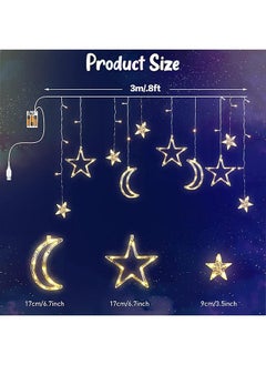إيروريكس أضواء رمضان LED سلسلة أضواء عيد القمر نجمة فانوس أضواء عيد الجنية سلسلة أضواء تعمل بالبطارية لرمضان غرفة النوم الحديقة المنزل في الهواء الطلق ديكورات رمضان الزفاف عيد الحب  - Image 2