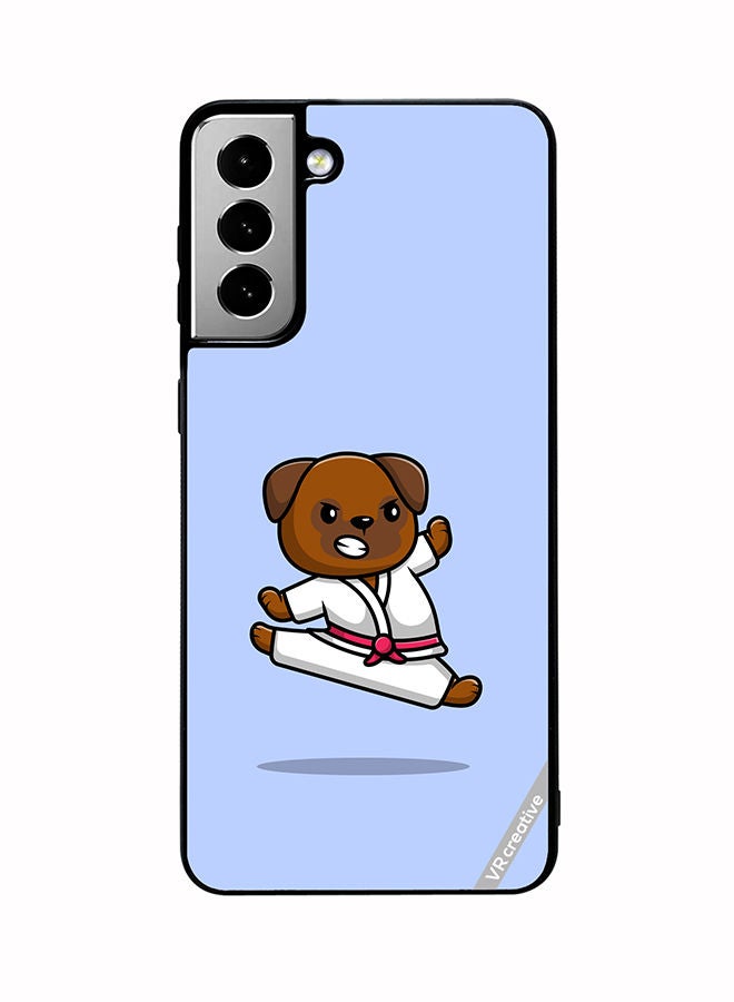 VR CREATIVE Protective Case Cover For Samsung Galaxy S21 FE 5G Karate Dog Design Multicolour - Image 1