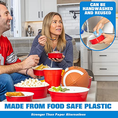 GoBig Red Party Cup Bowls - 50 Small Disposable Plastic Bowls - Image 5