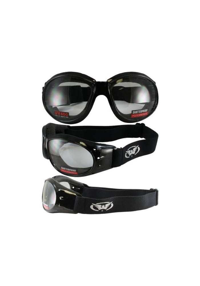 Global Vision Red Baron Motorcycle Aviator Goggles with Super Dark and Clear Lenses - Image 2