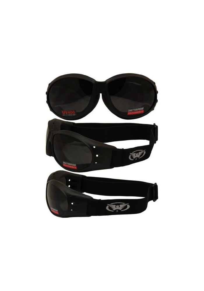 Global Vision Red Baron Motorcycle Aviator Goggles with Super Dark and Clear Lenses - Image 3