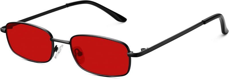Fozono Rectangle Sunglasses for Women 90s Retro Small Narrow Square Frame UV400 Protection - Image 1